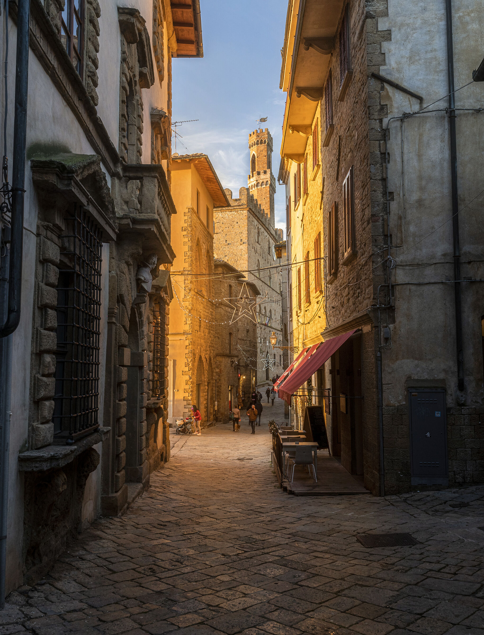 Golden hour in the streets of Volterra...