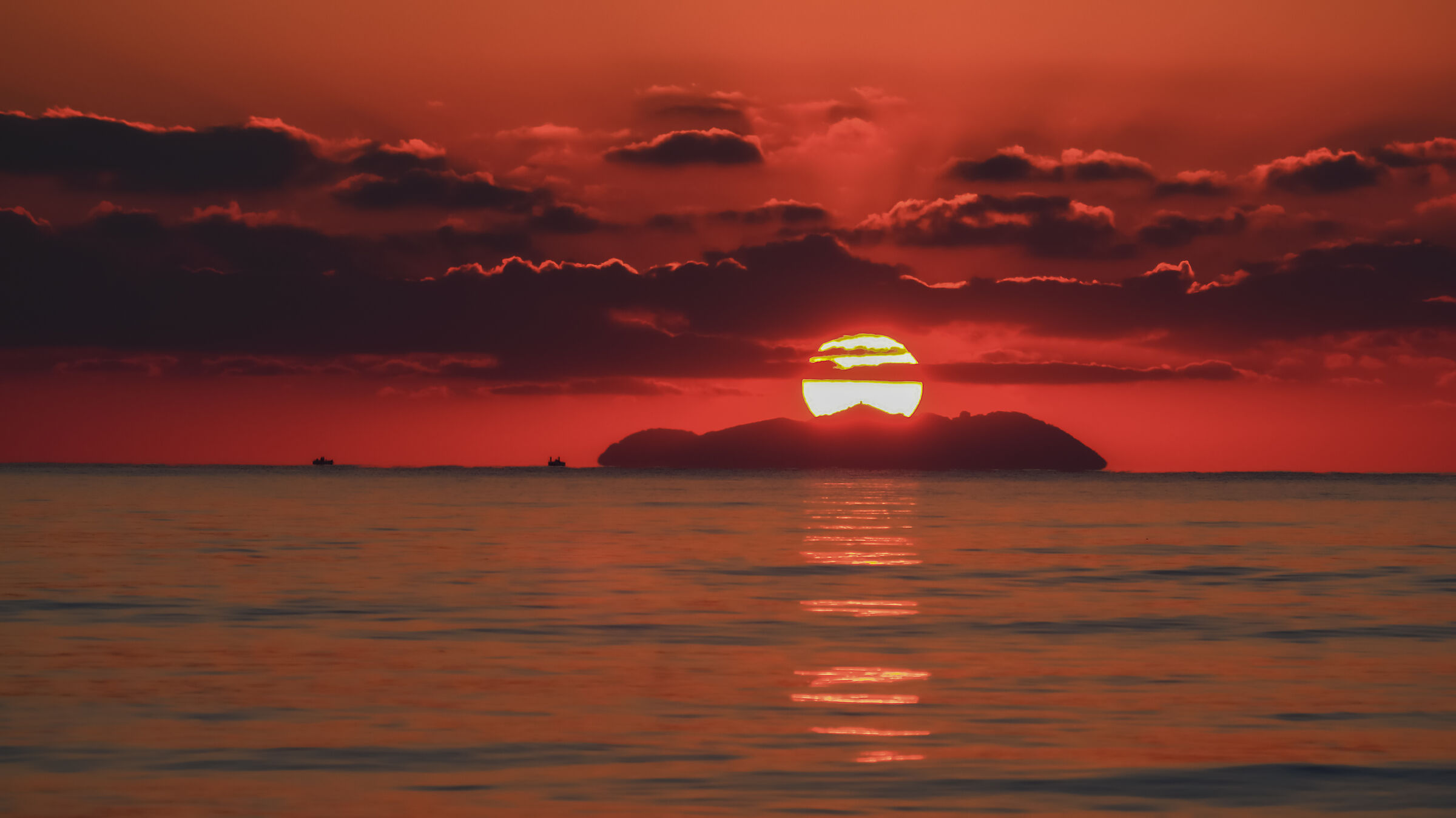 sunset on the island of Gorgona...
