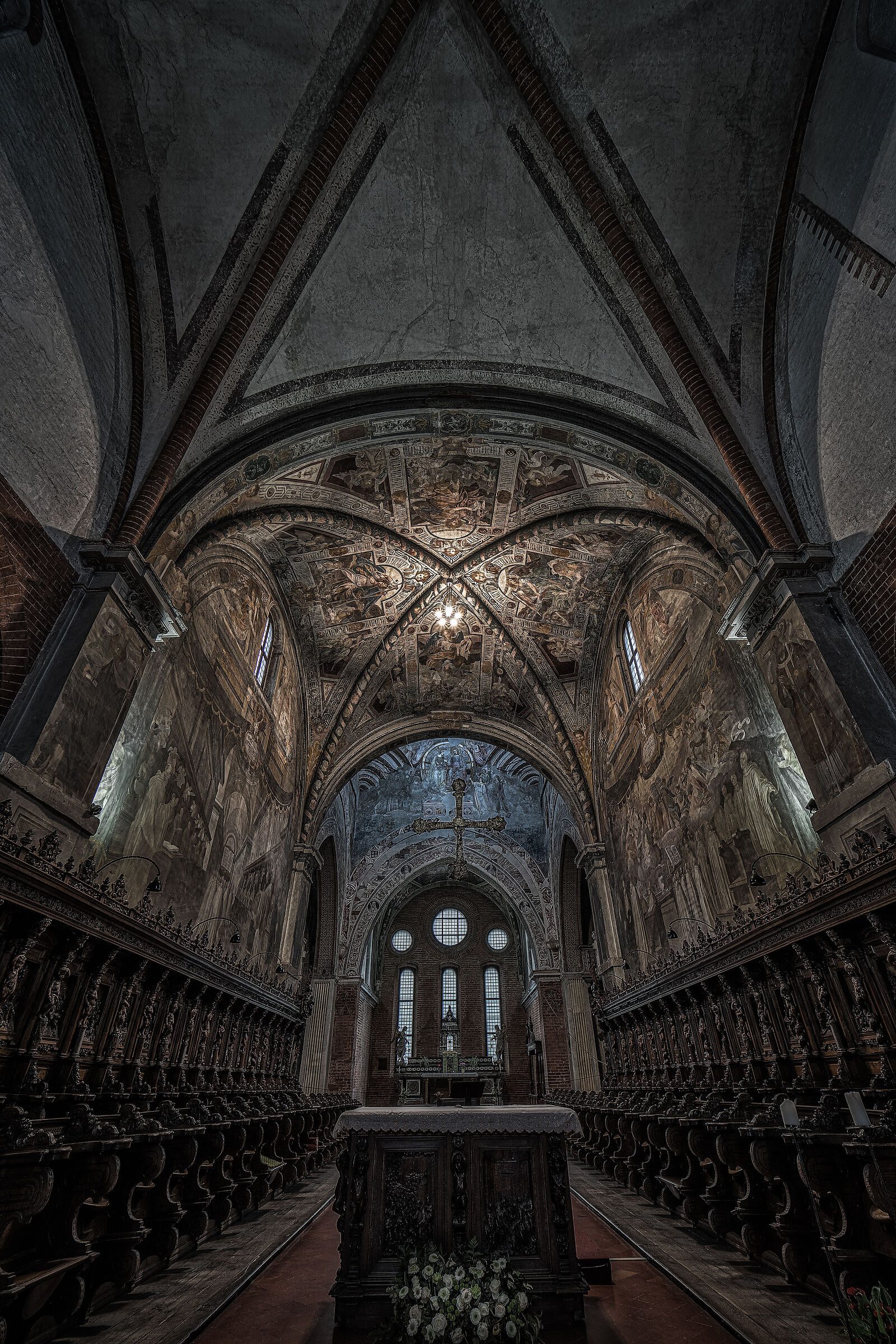 Interior of the Abbey of Chiaravalle (MI) ...