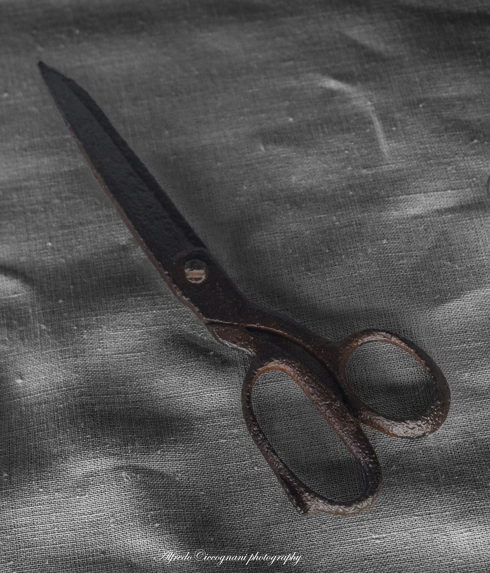 A scissors between personal effects...
