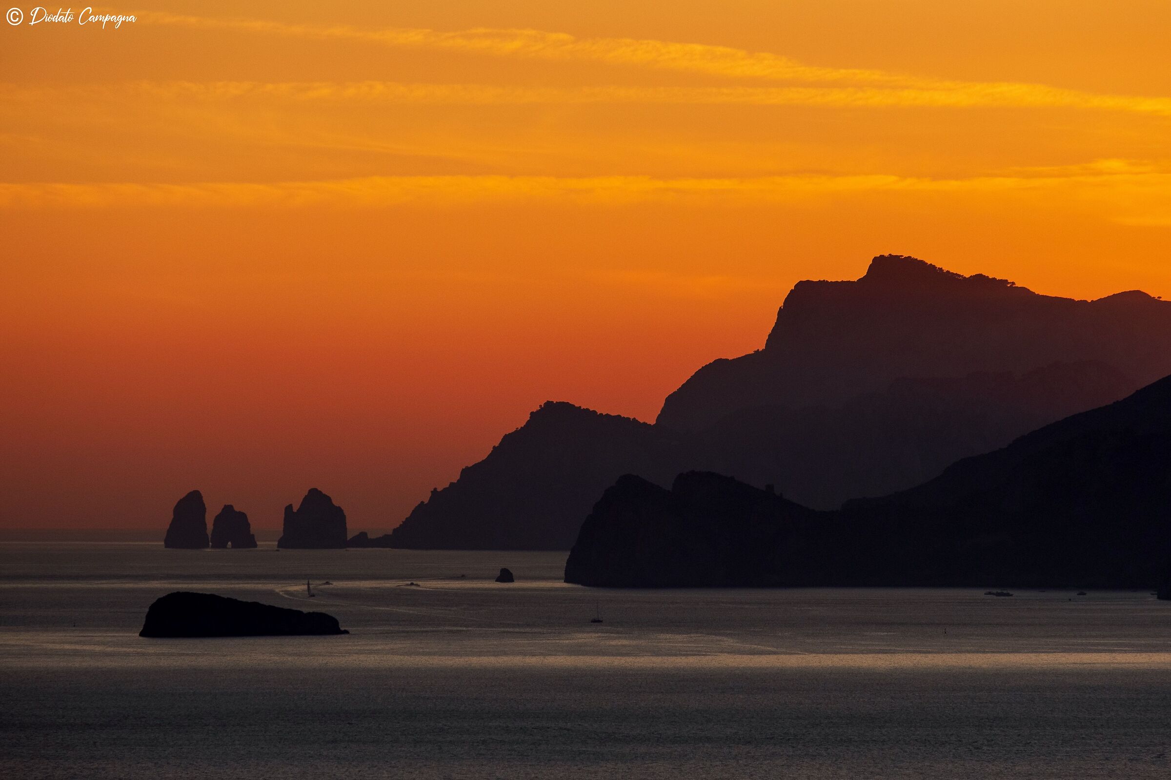 Sunset on the Faraglioni of Capri...