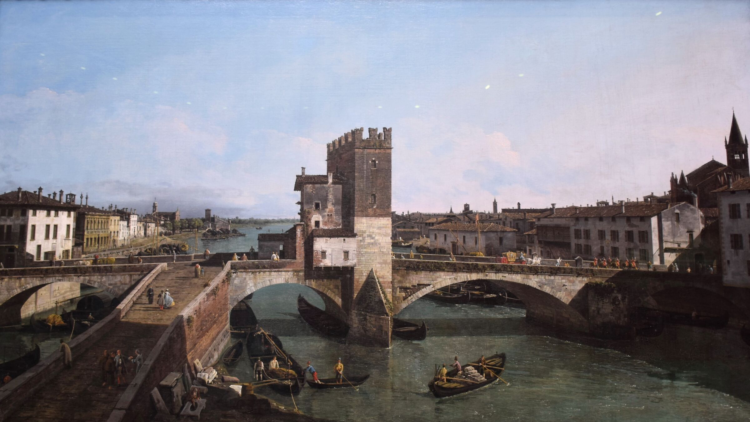 Bellotto "View of Verona with the Bridge of Ships" 1746...