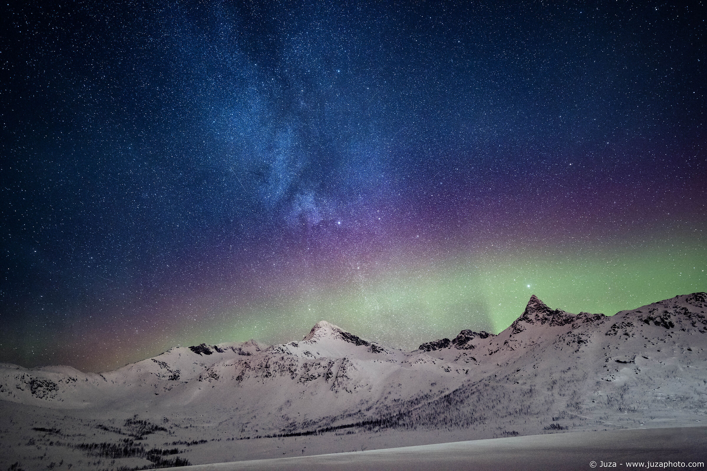 Northern Lights and Milky Way in Kvaløya...
