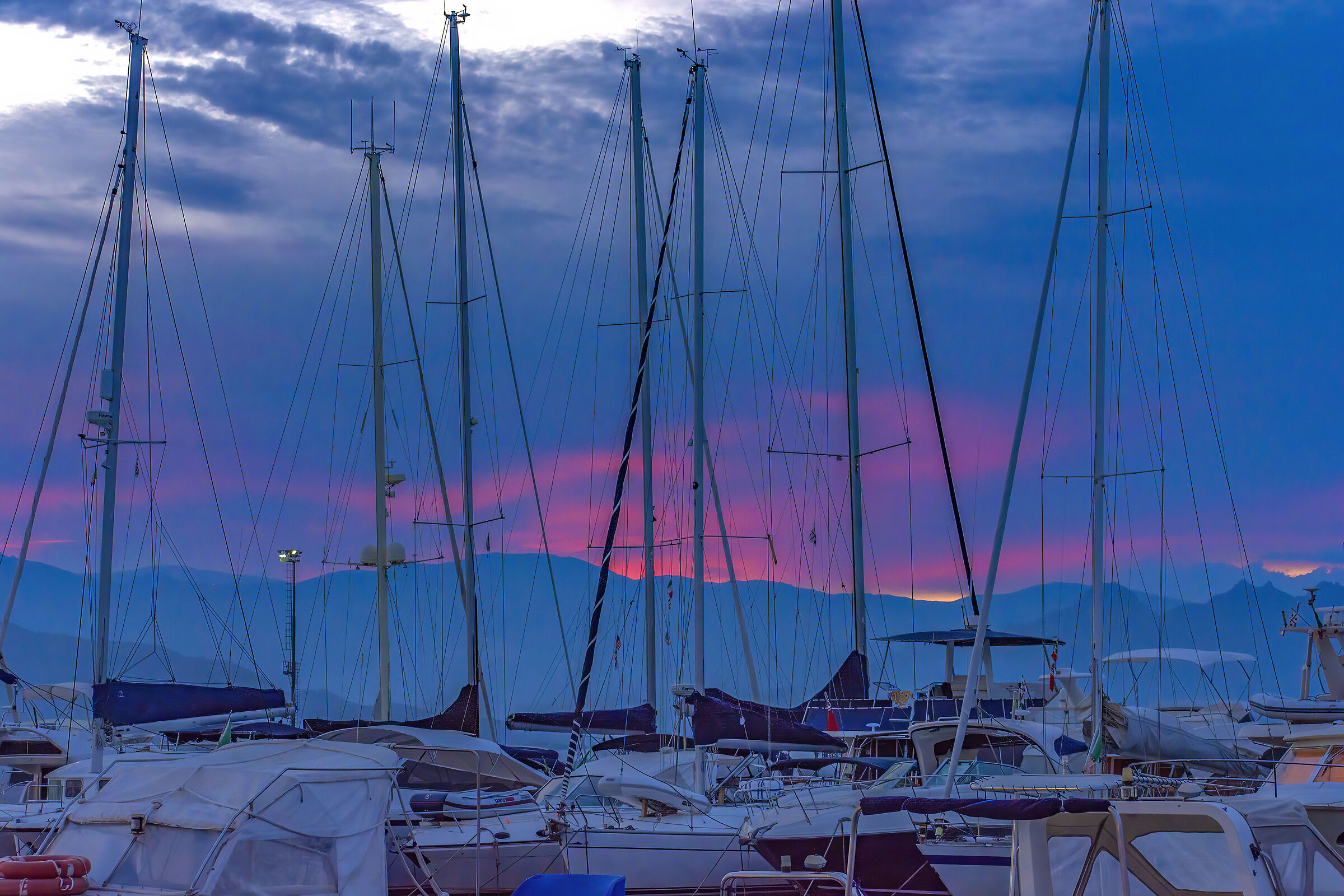 The sunset on the marina...