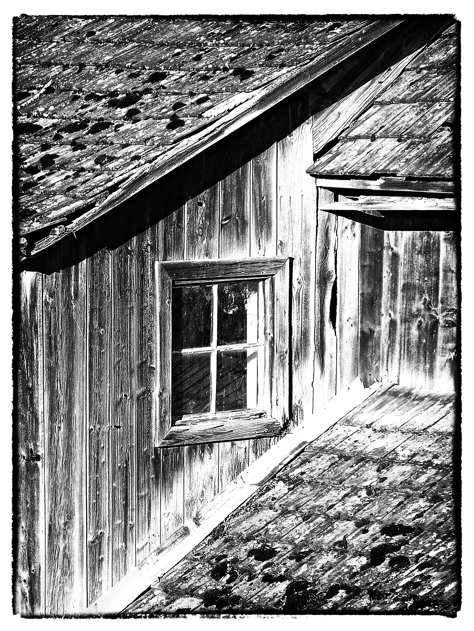 roof - black and white...