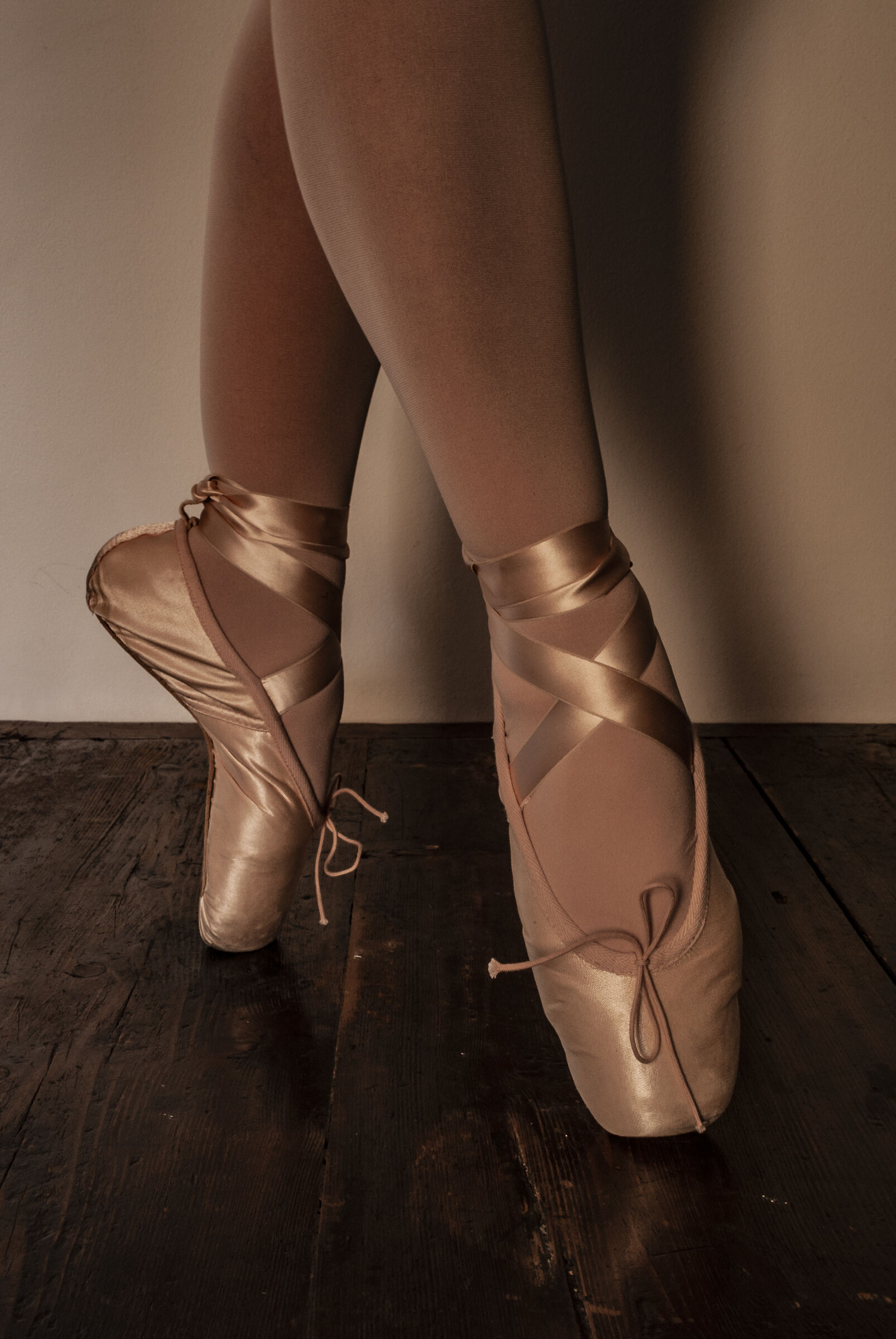 pointe shoes in use...
