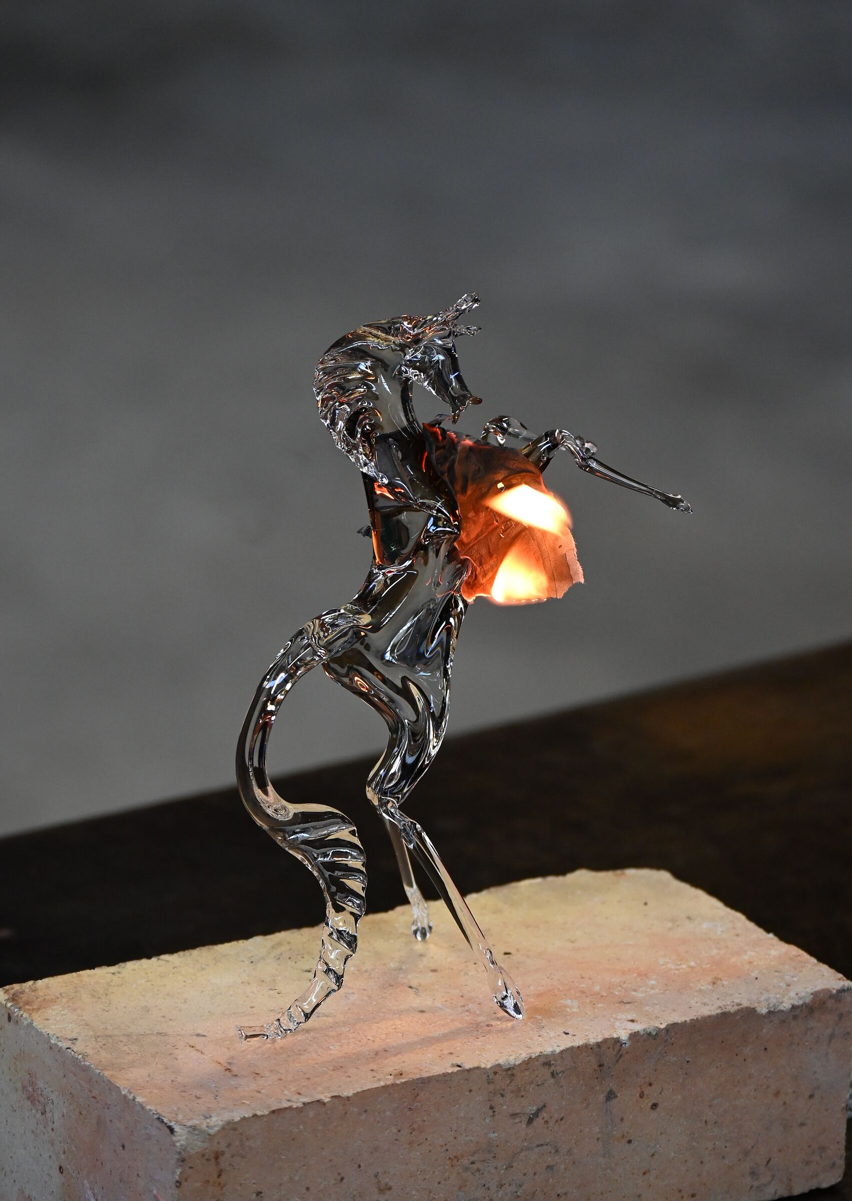 Red-hot glass horse...