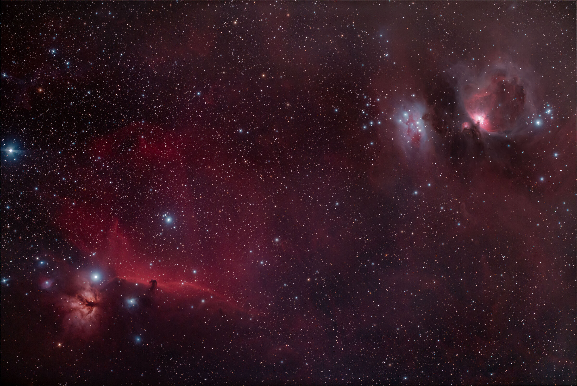 M42 , Flame & Horse Head Nebula (wide field)...