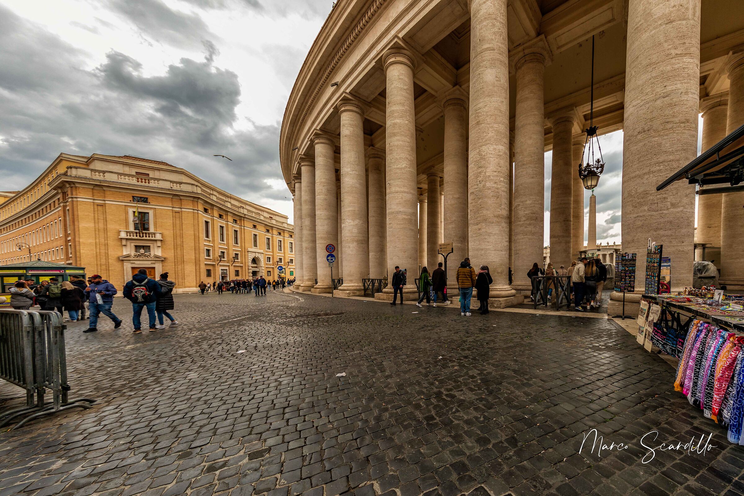 Side entrance to San Pietro from the columns...