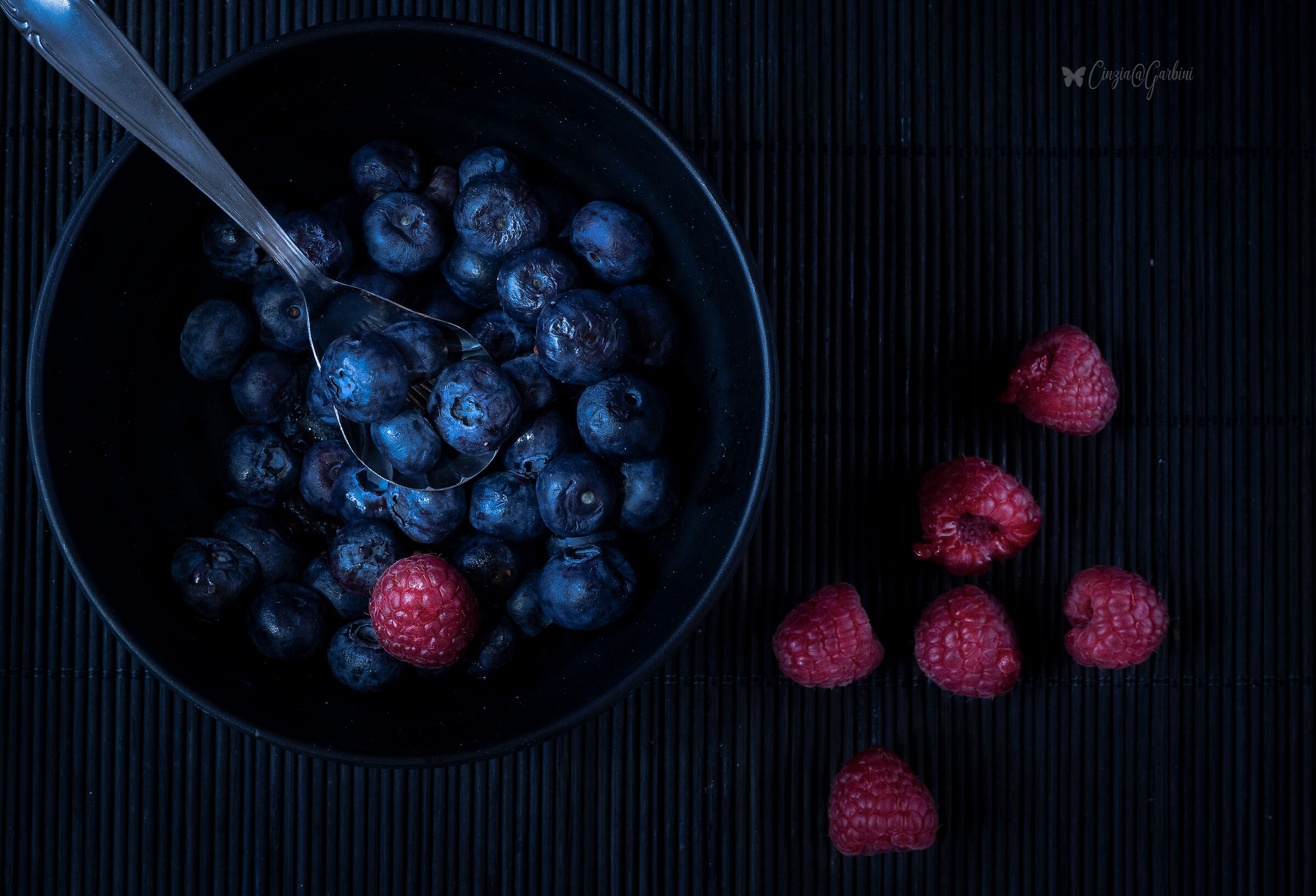 blueberries and raspberries...