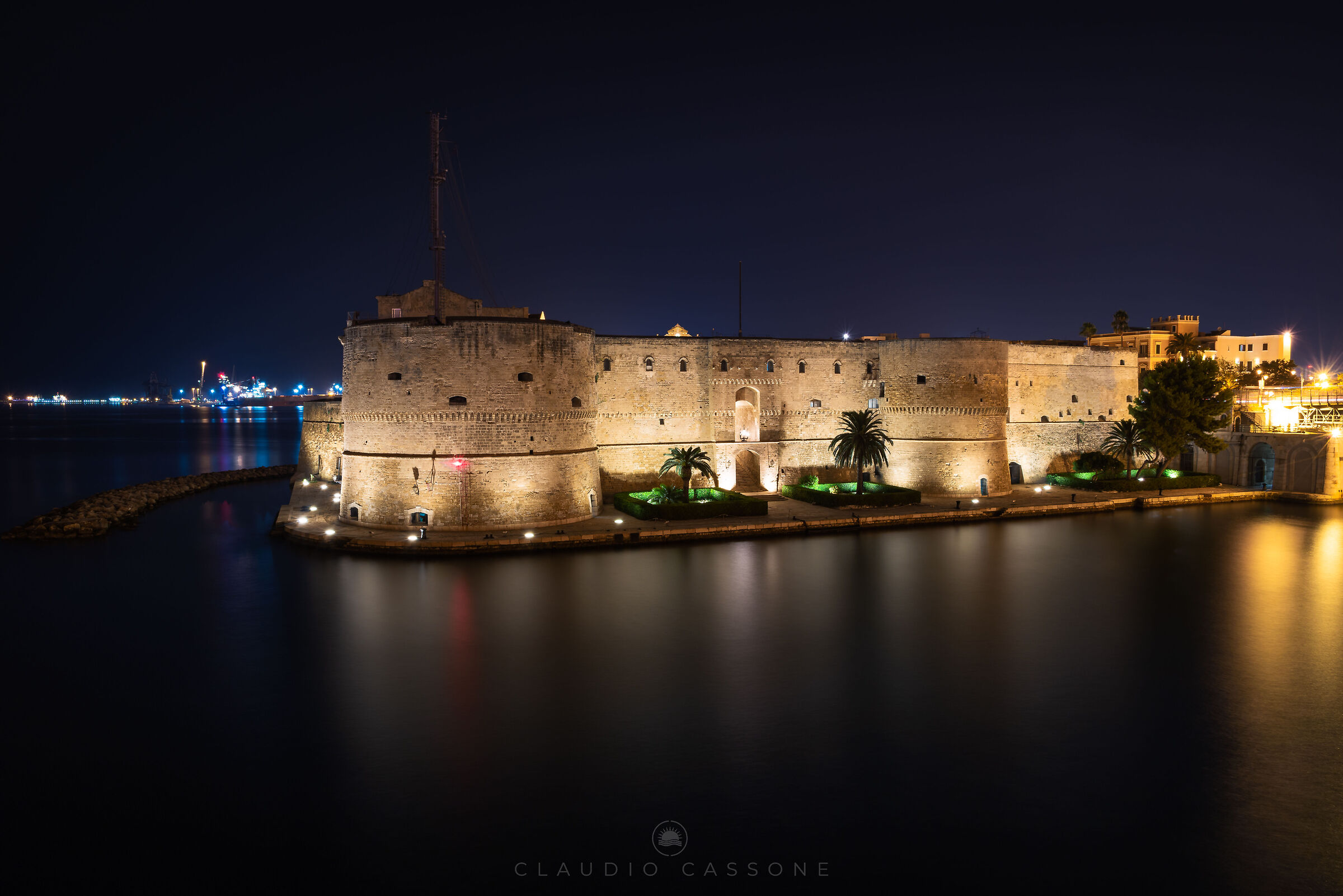 The golden Aragonese Castle of Taranto...
