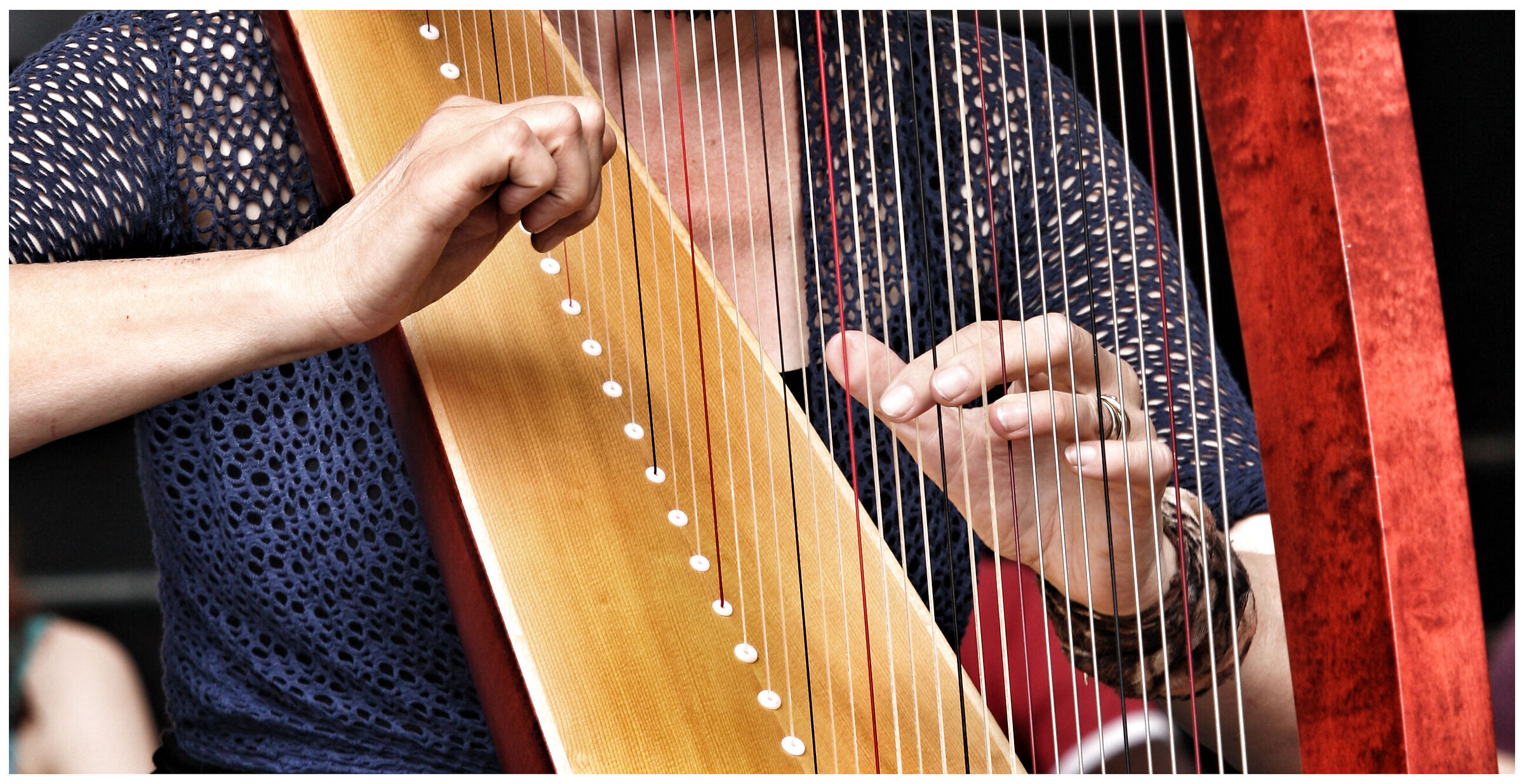 The harp player...
