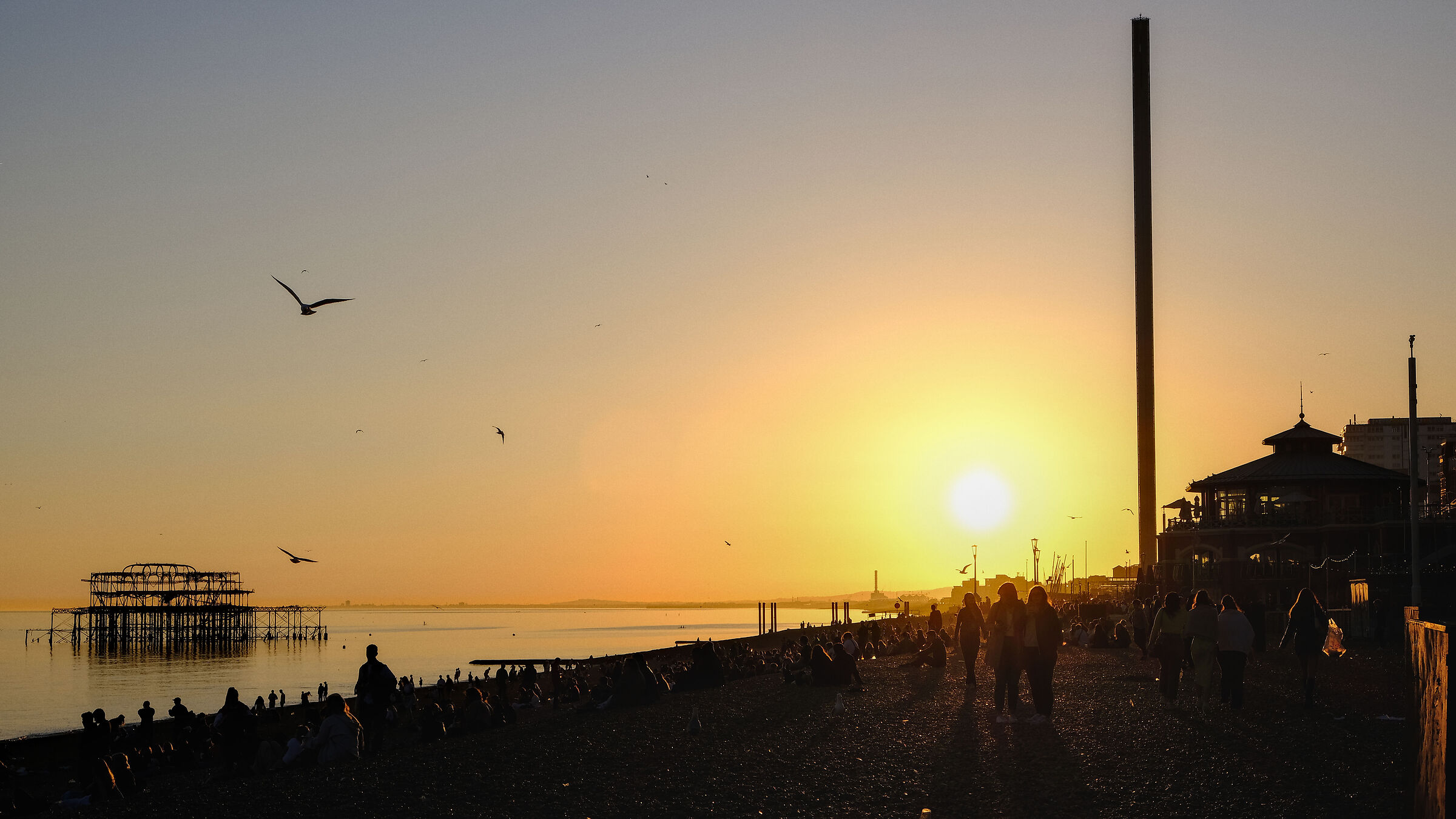 Brighton beach sunset...