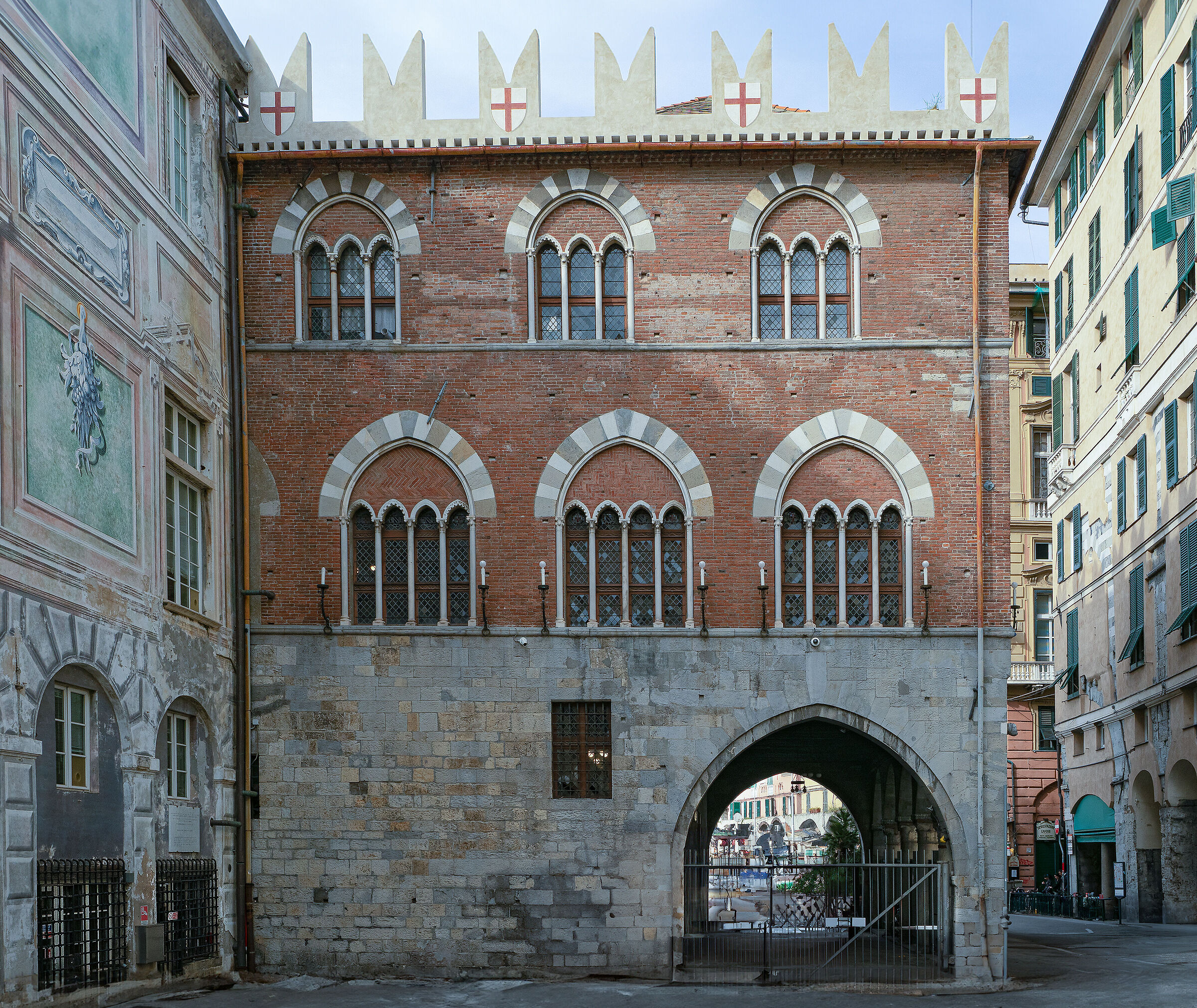 Genoa - Detail of Palazzo San Giorgio...