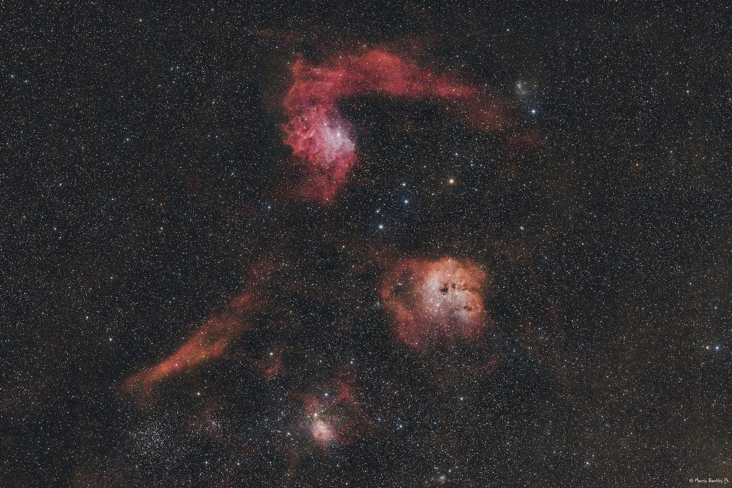 Wide field in Auriga, IC405 and M38...