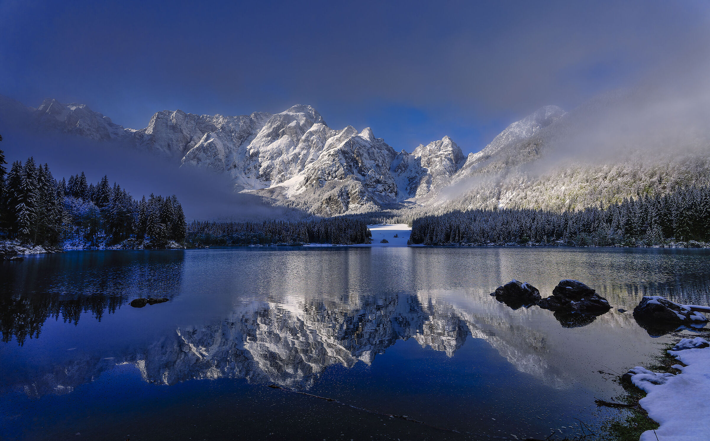 Reflection at the upper lake of Fusine...