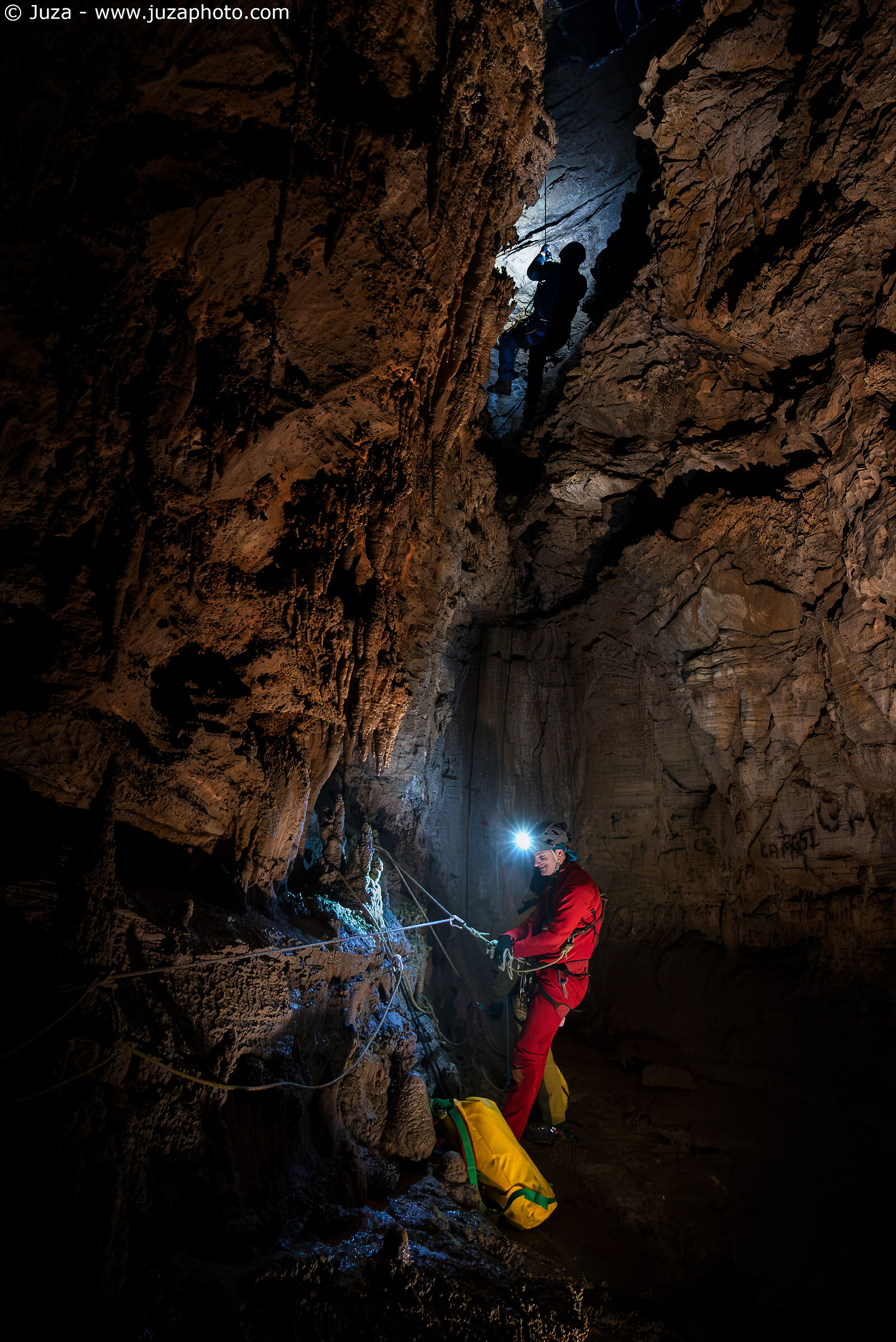 Speleologists in the Corchia Cave...