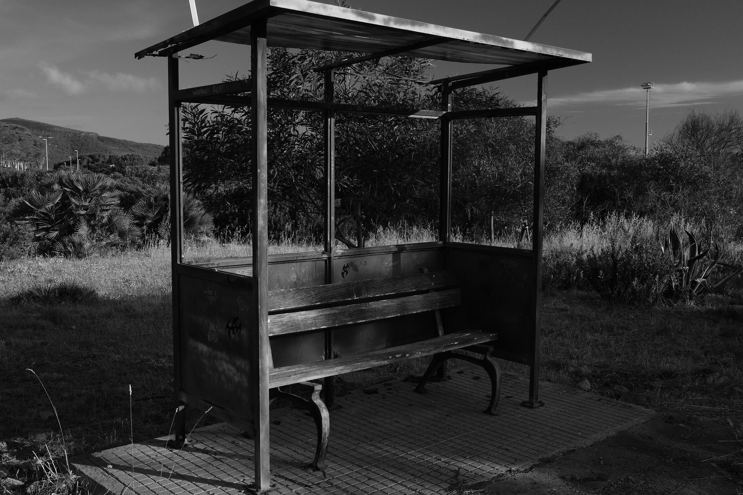 Bus stop...