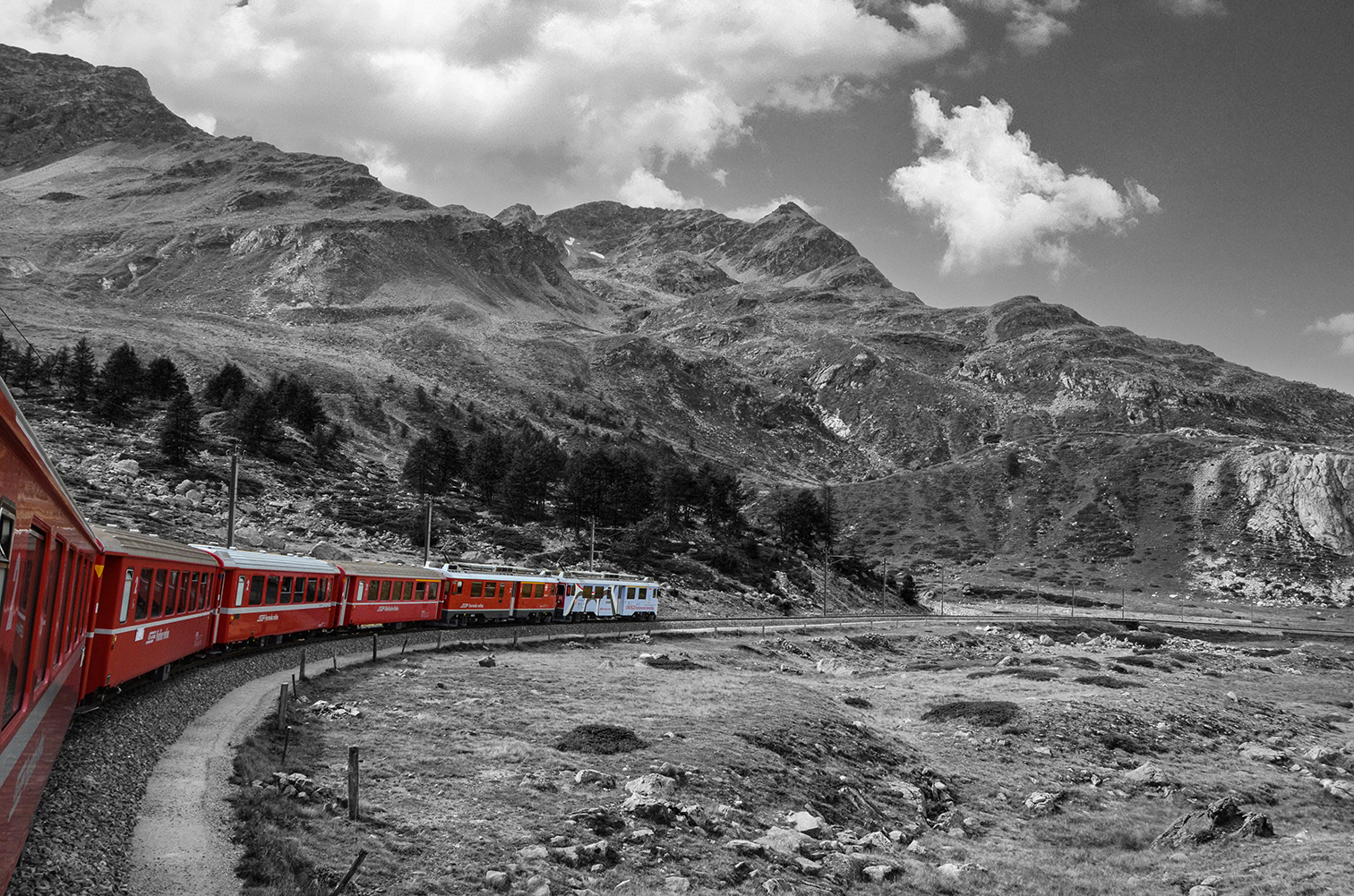 il trenino rosso del Bernina...
