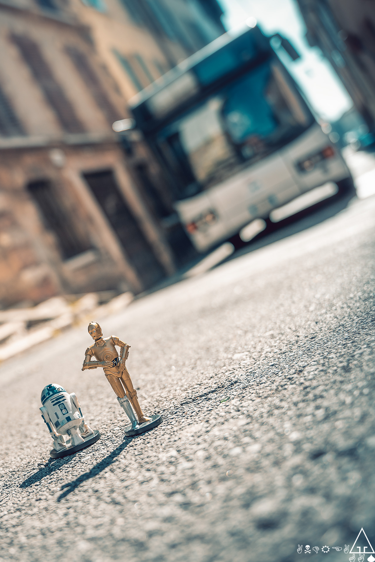 Reckless droids cross the road careless de...