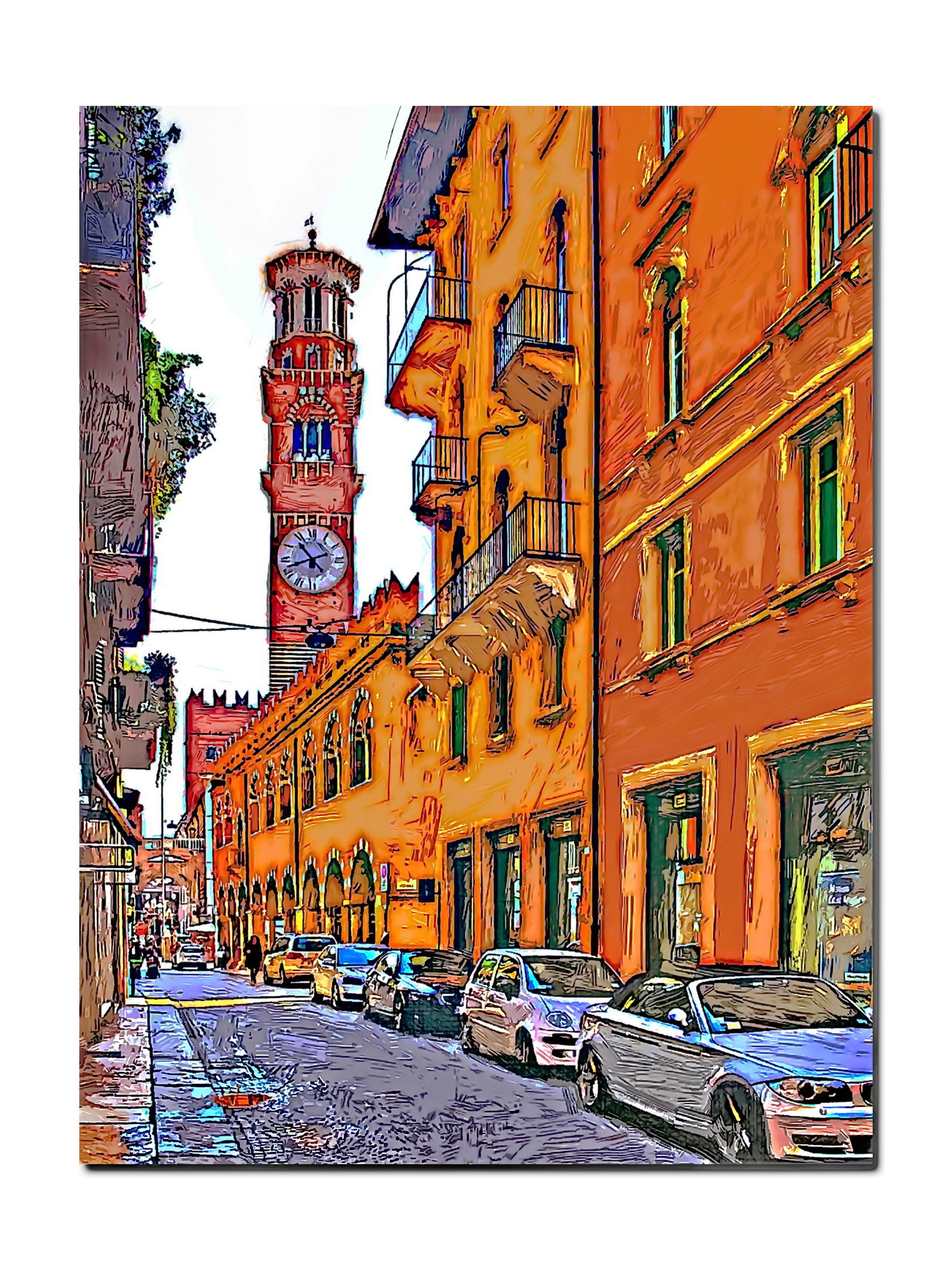 Verona - Via Pellicciai e torre dei Lamberti...