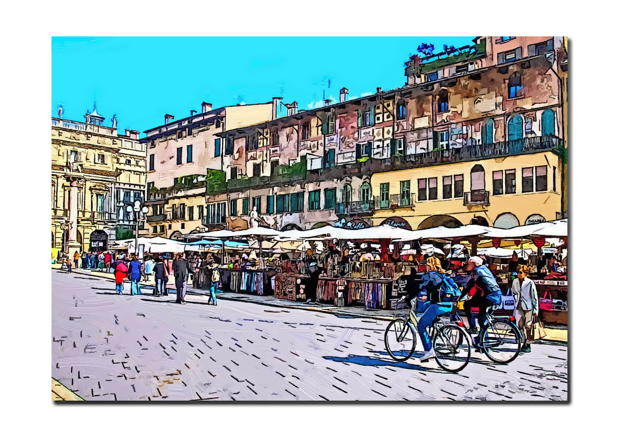 Verona - In bicicletta per piazza Erbe...