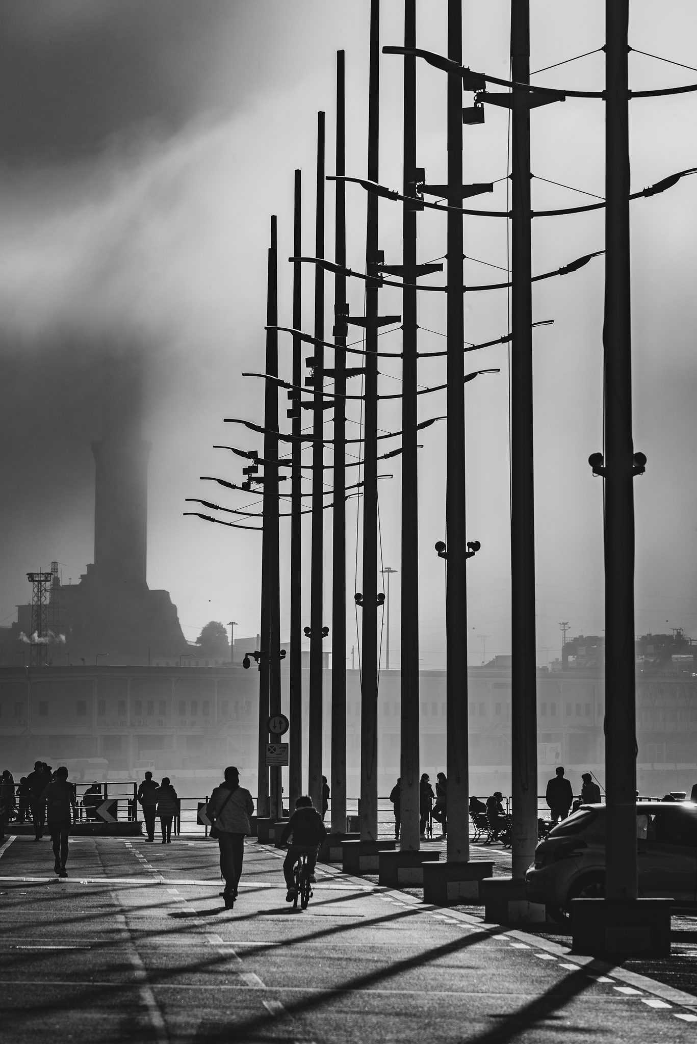 Genoa immersed in caligo fog...