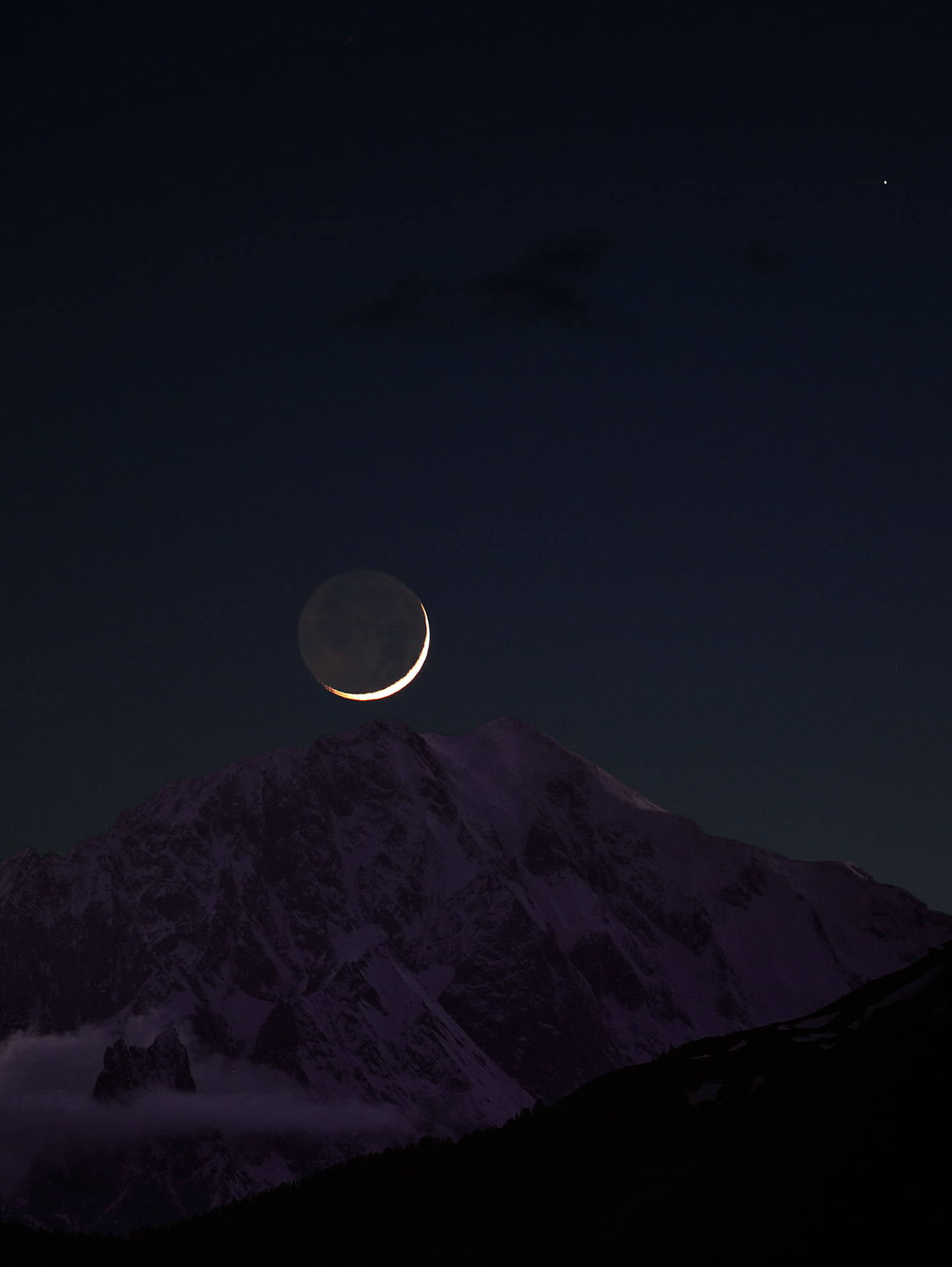 Luna , Mercurio e Monte Bianco...