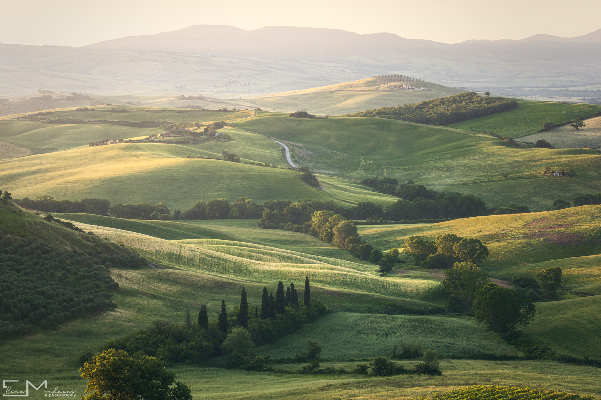 The sinuousness of the hills of the Val d'Orcia ...