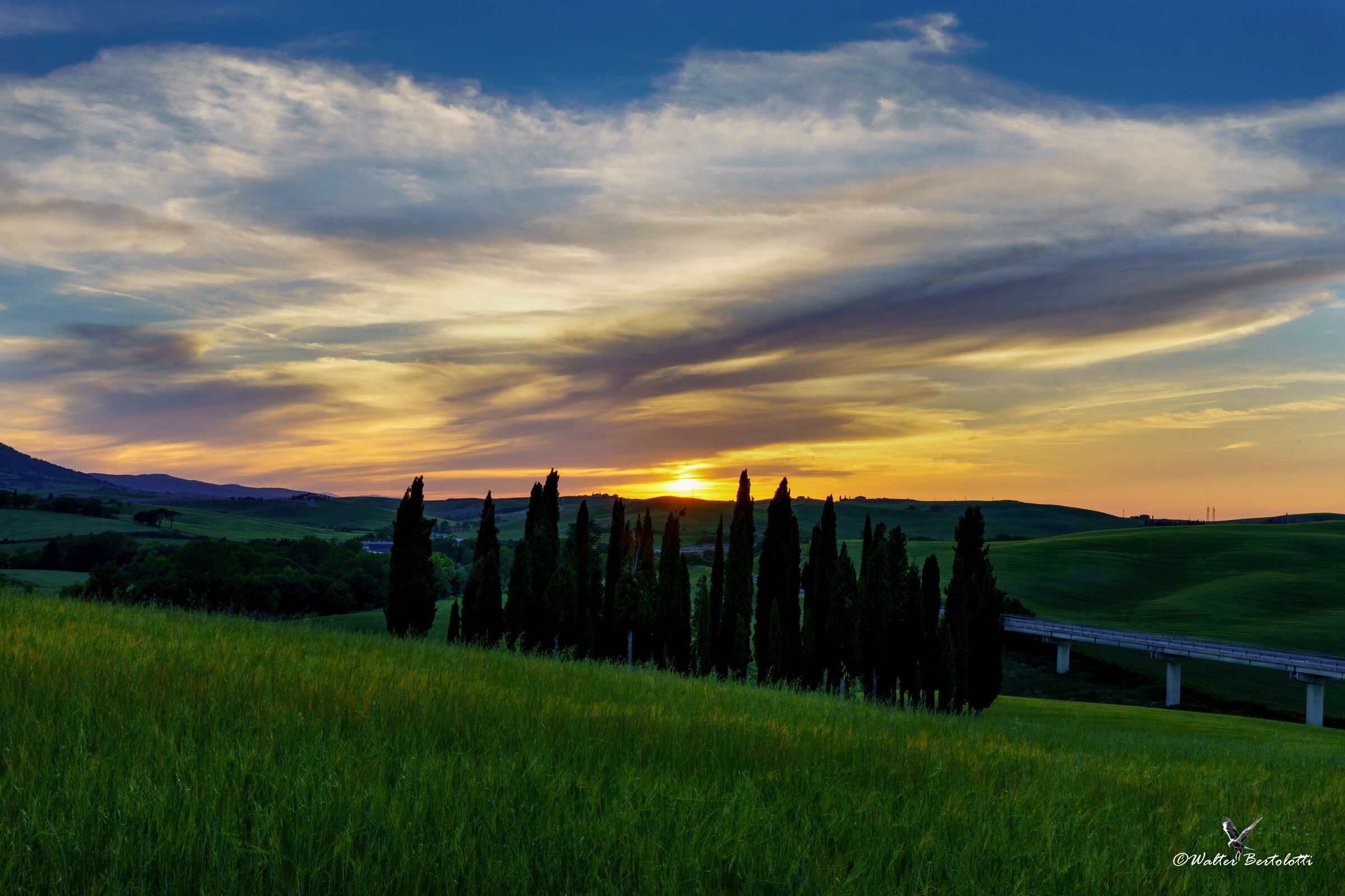 tramonto in Val d'Orcia...