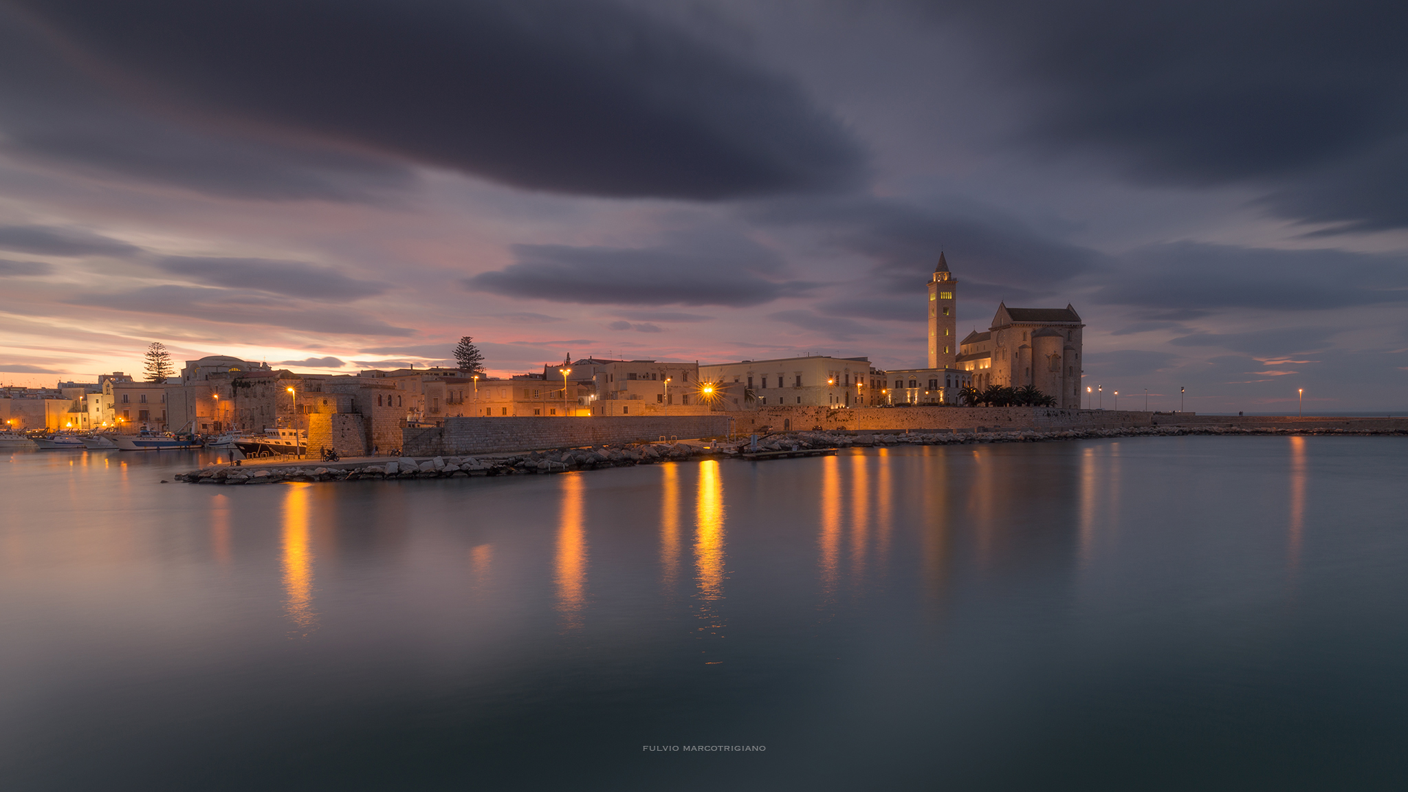 Epic sunset over the port of Trani...