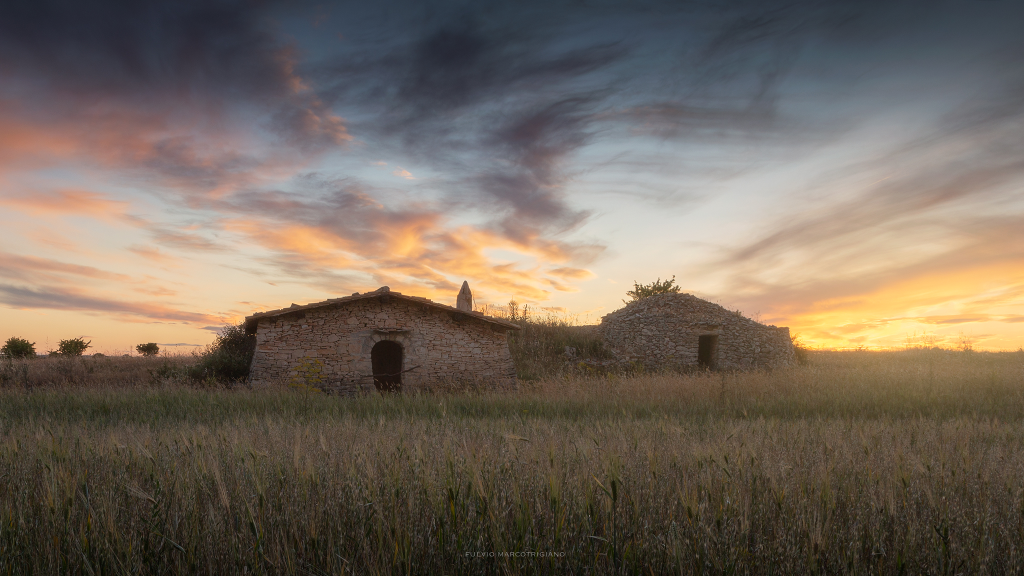 Sunset among the trulli of the Murgia ...