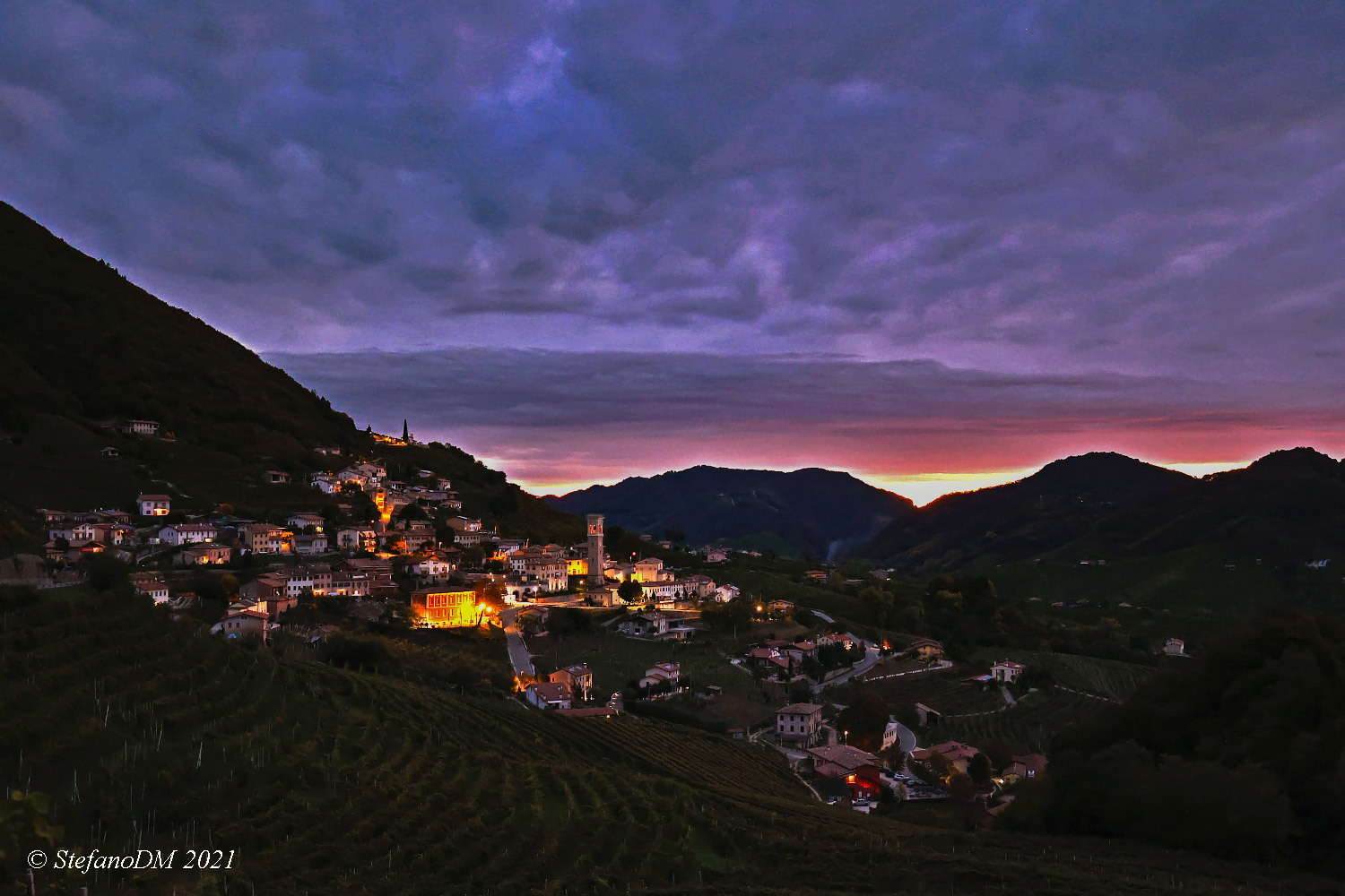 Sunrise in the hills of Prosecco...