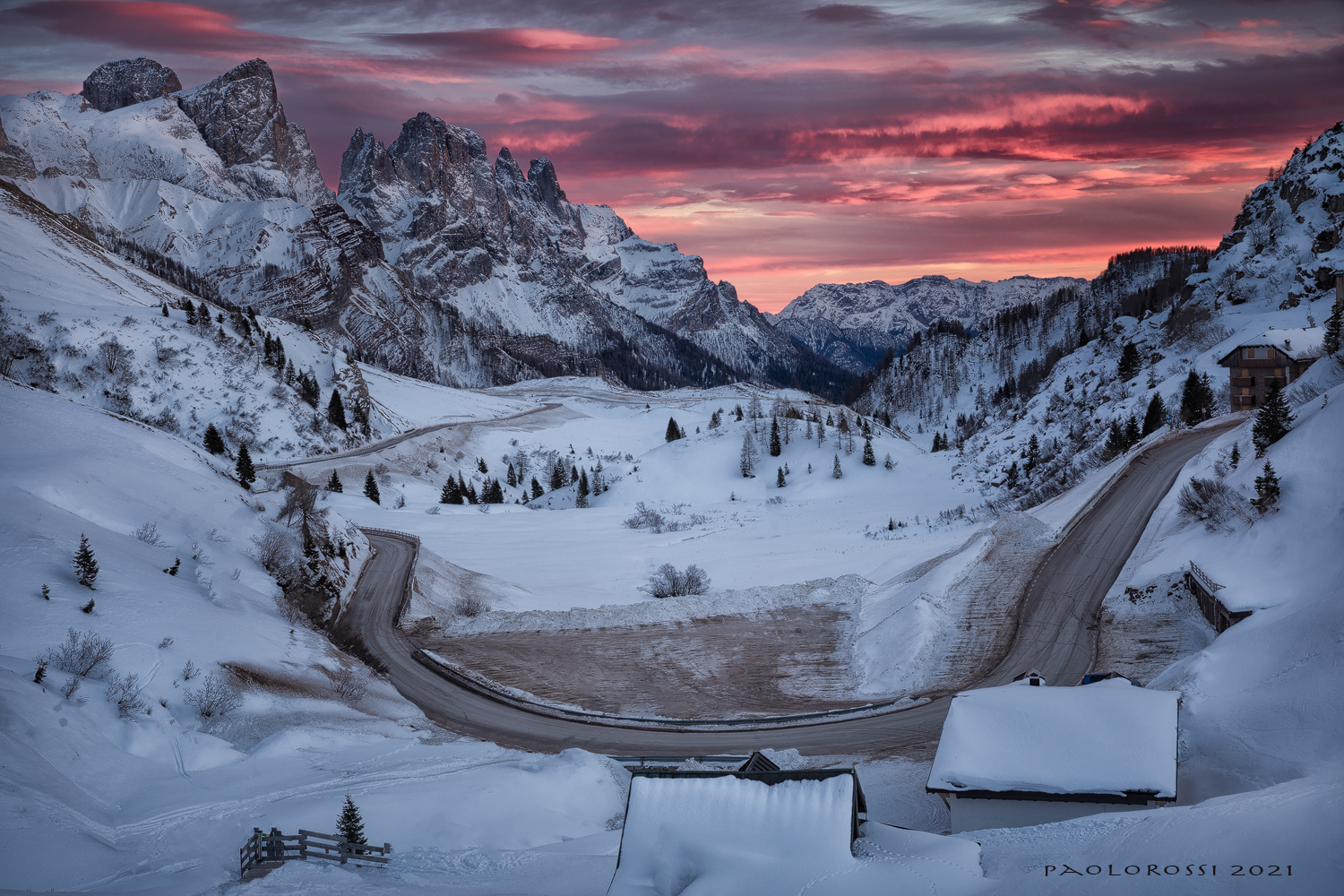 Sunset at Passo Rolle......