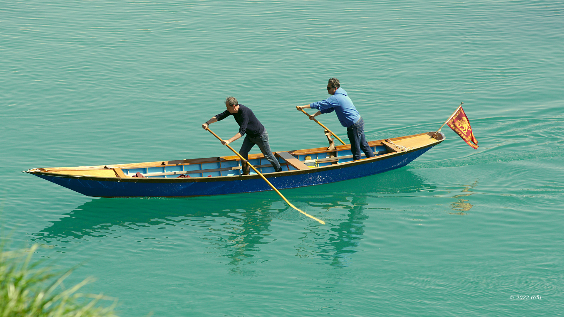 Venetian rowing...